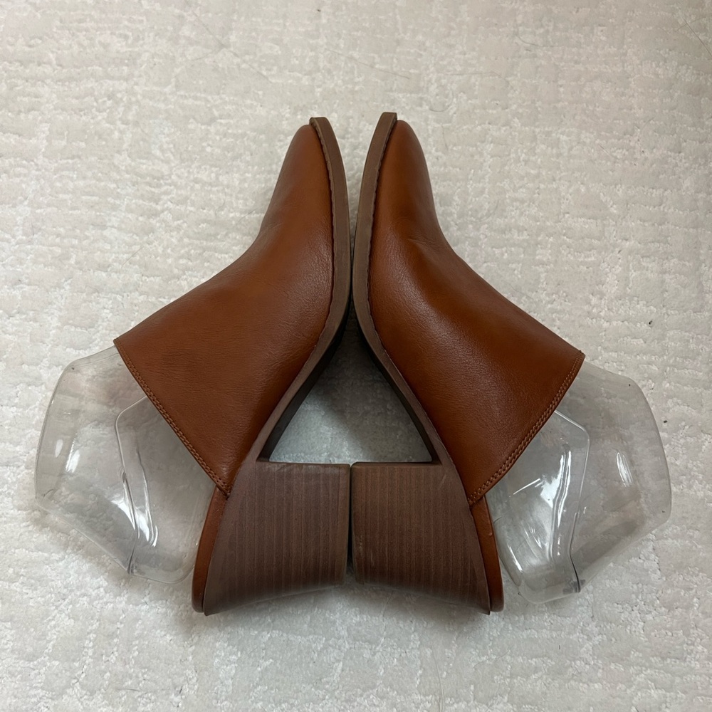 Loft light brown slip on mules clogs block heel faux leather 8 boho - Picture 7 of 11